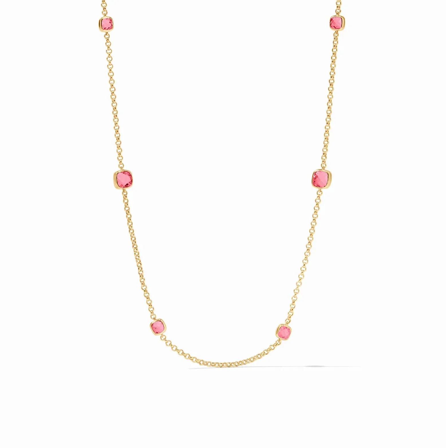 Julie Vos Aquitaine Station Necklace, Peony Pink