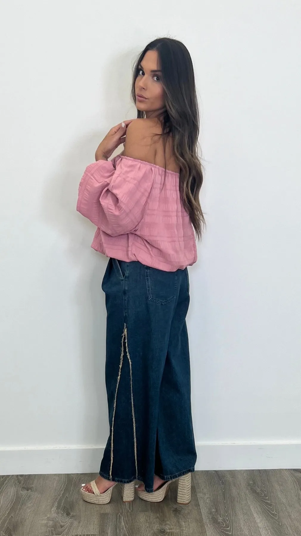 Kika Off Shoulder Pink Top