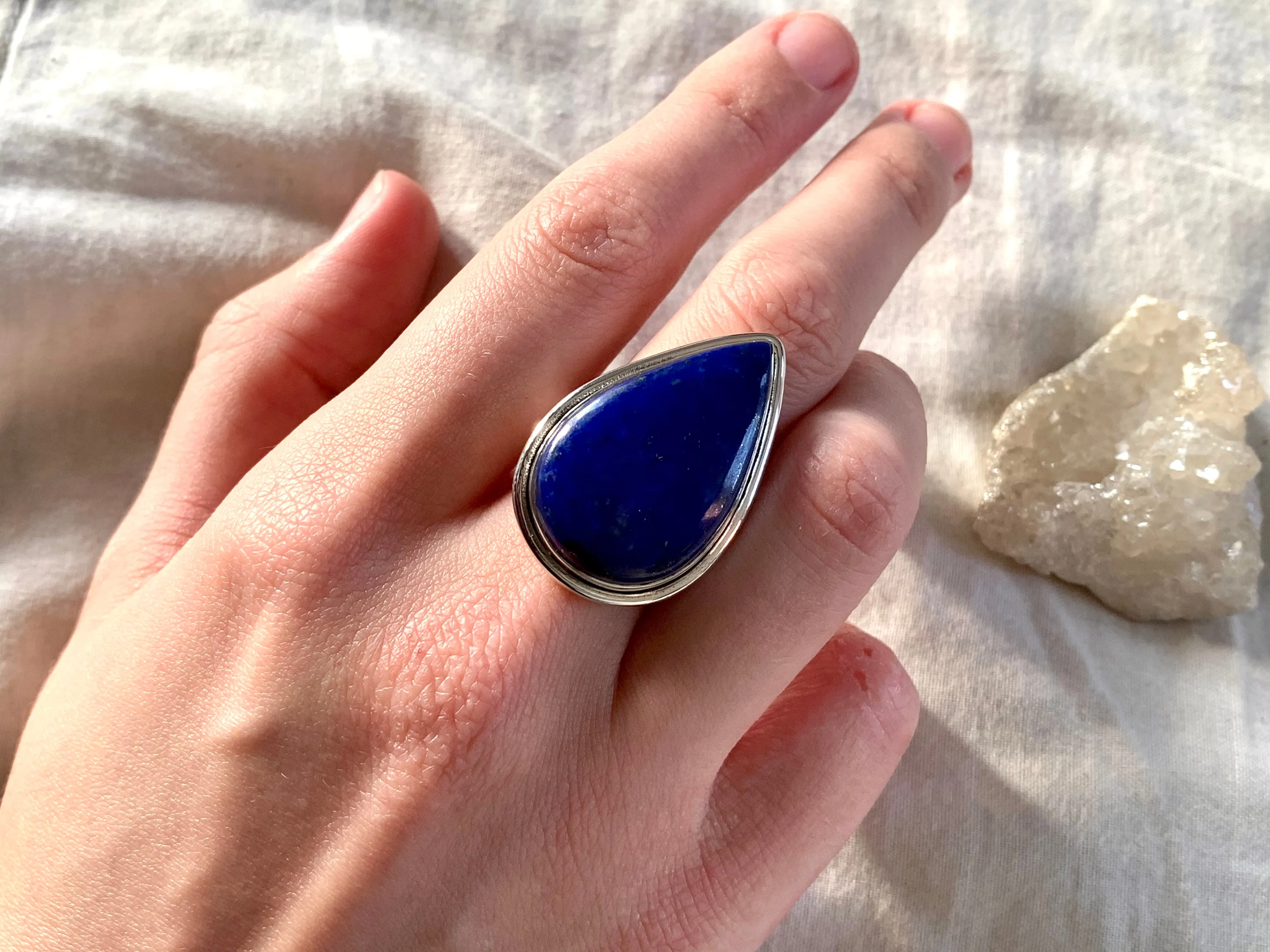 Lapis Lazuli Brea Ring - Large Teardrop - US 7.5