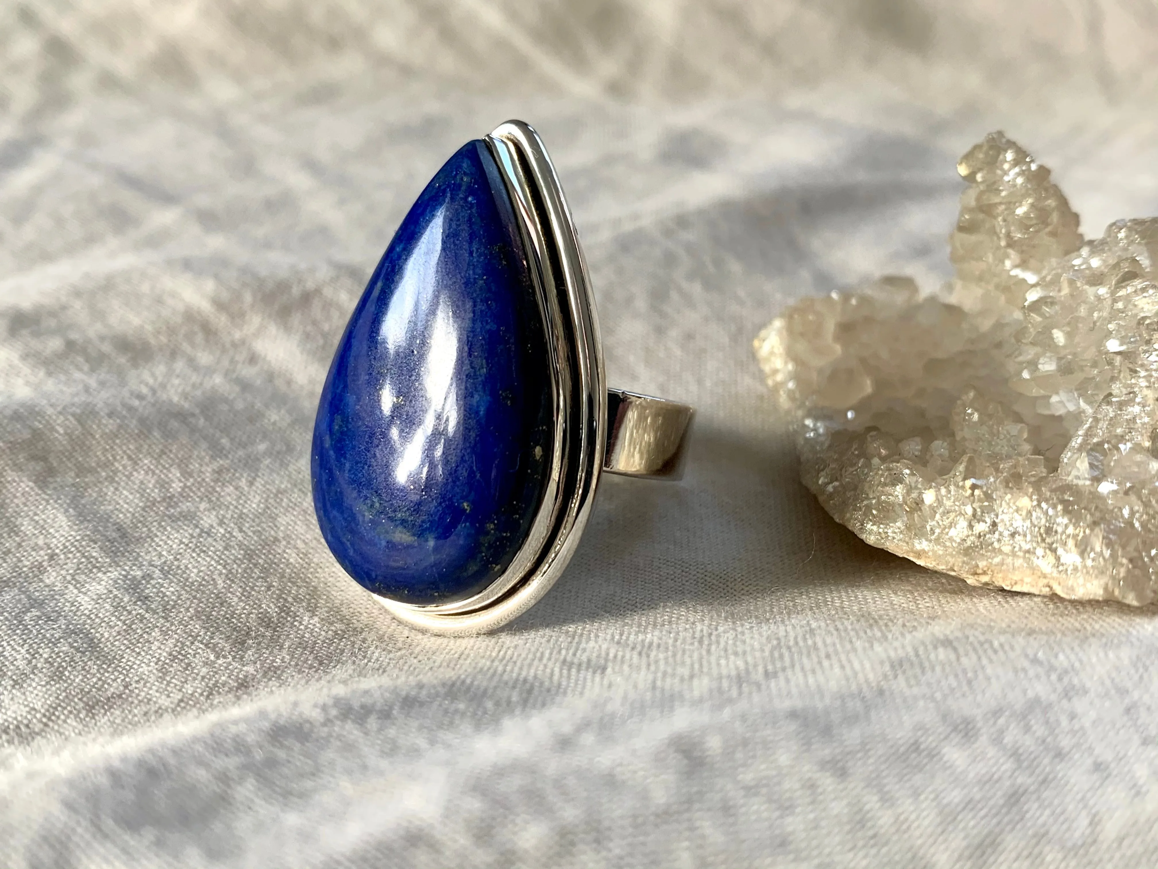 Lapis Lazuli Brea Ring - Large Teardrop - US 7.5