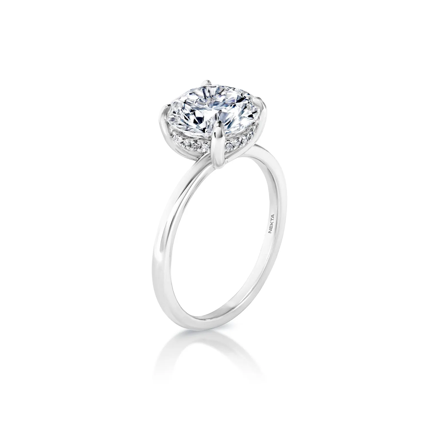 Levona 3 Carat G VS2 Round Brilliant Diamond Solitaire Engagement Ring in Platinum