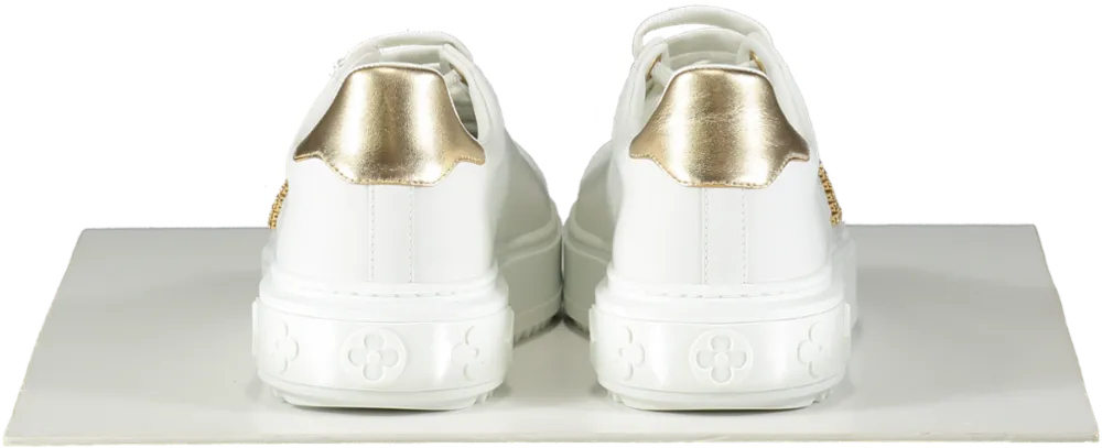 Louis Vuitton White Embossed crystal Logo Time Out Sneaker UK 4.5 EU 37.5 👠