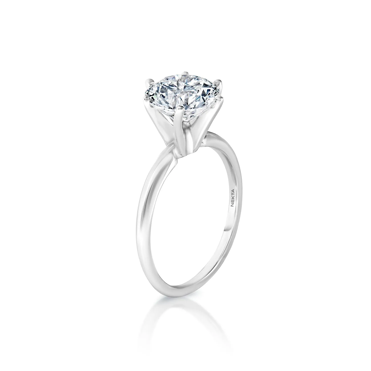 Lupita 2 Carat F VS1 Round Brilliant Diamond Solitaire Engagement Ring in 14k White Gold