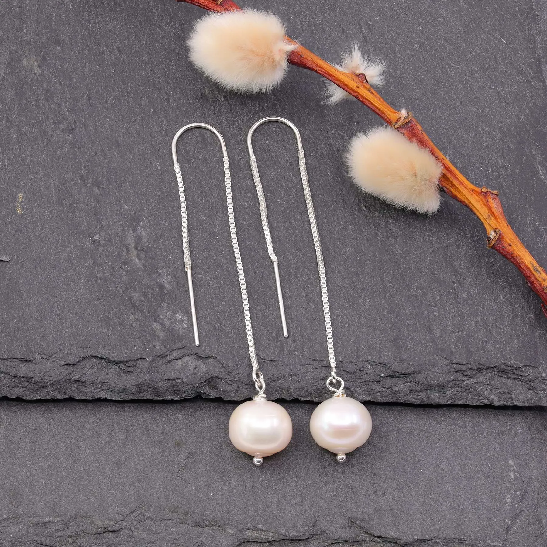 Manon - Freshwater Pearl Threader Earrings