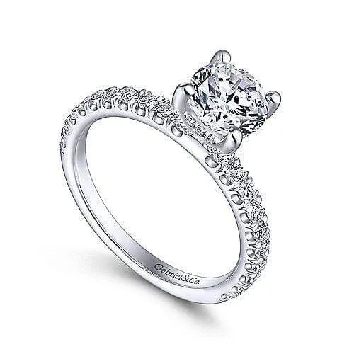 Mounting Only, Pave Round Diamond Engagement Ring