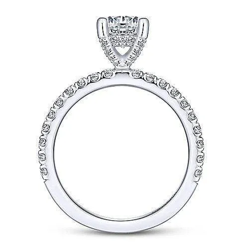 Mounting Only, Pave Round Diamond Engagement Ring