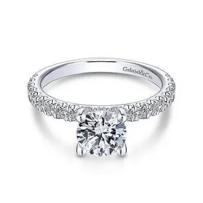 Mounting Only, Pave Round Diamond Engagement Ring