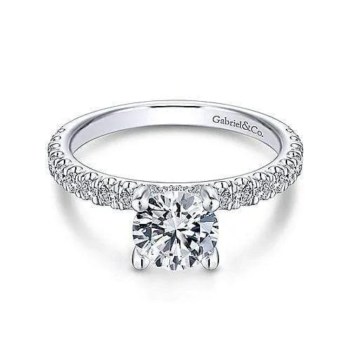 Mounting Only, Pave Round Diamond Engagement Ring