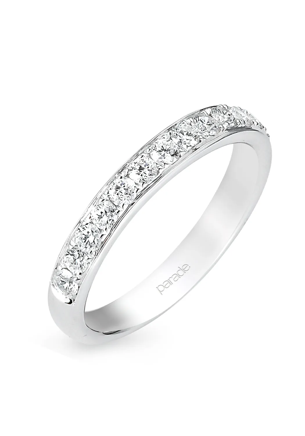 Parade Design 18K White Gold Round Diamond Half Band