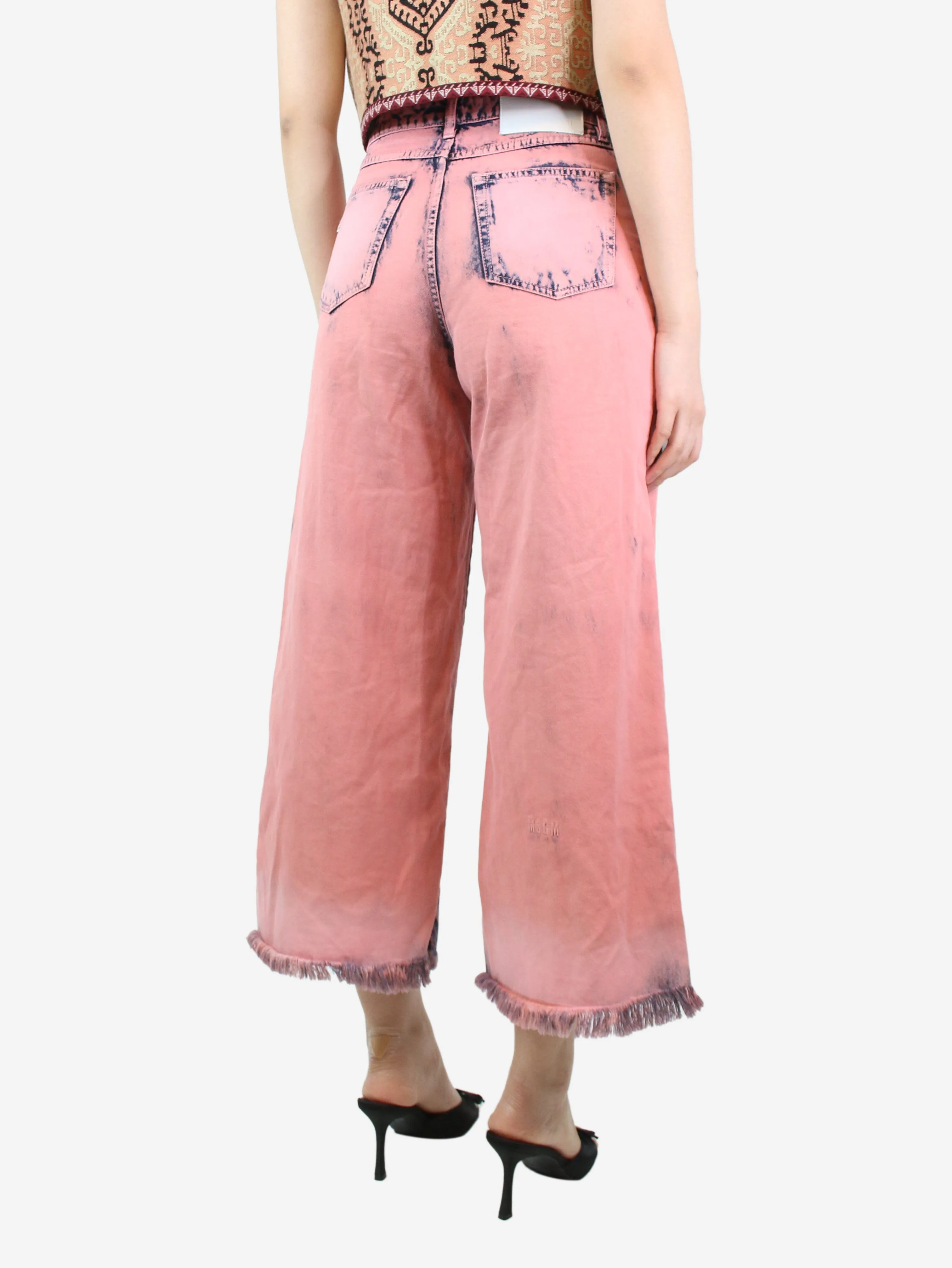 Pink acid washed jeans - size UK 10