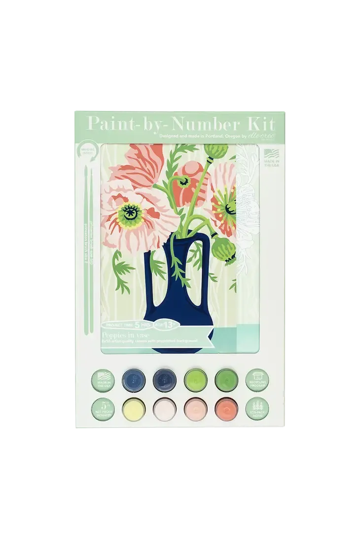 Poppies In Vase Paint By Number Kit