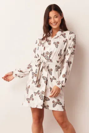 Quinn Banded Short Robe | Mariposa