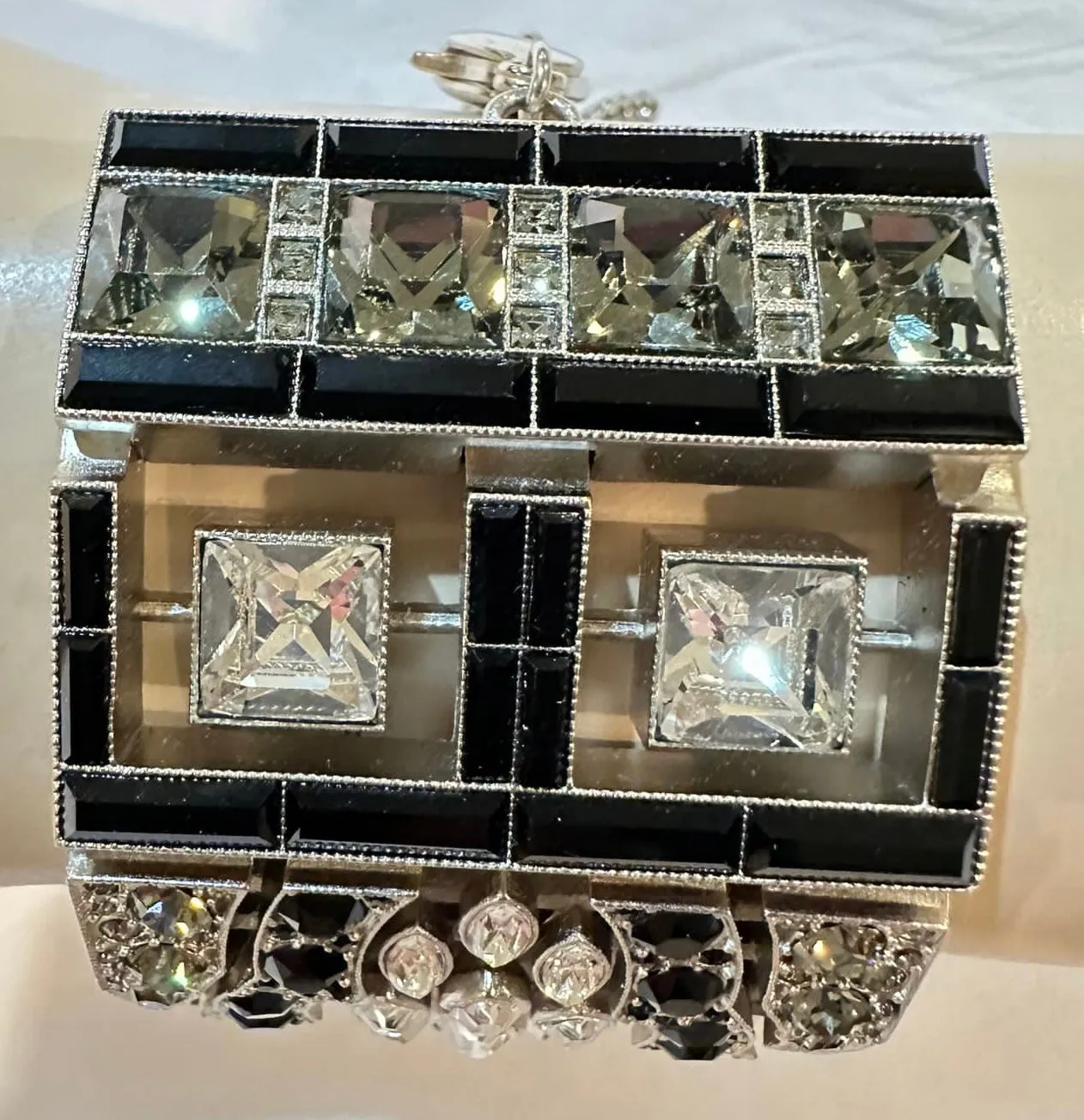 Rare Chanel 15K Limited Edition Runway Look #97 Crystal Statement Bracelet w Box