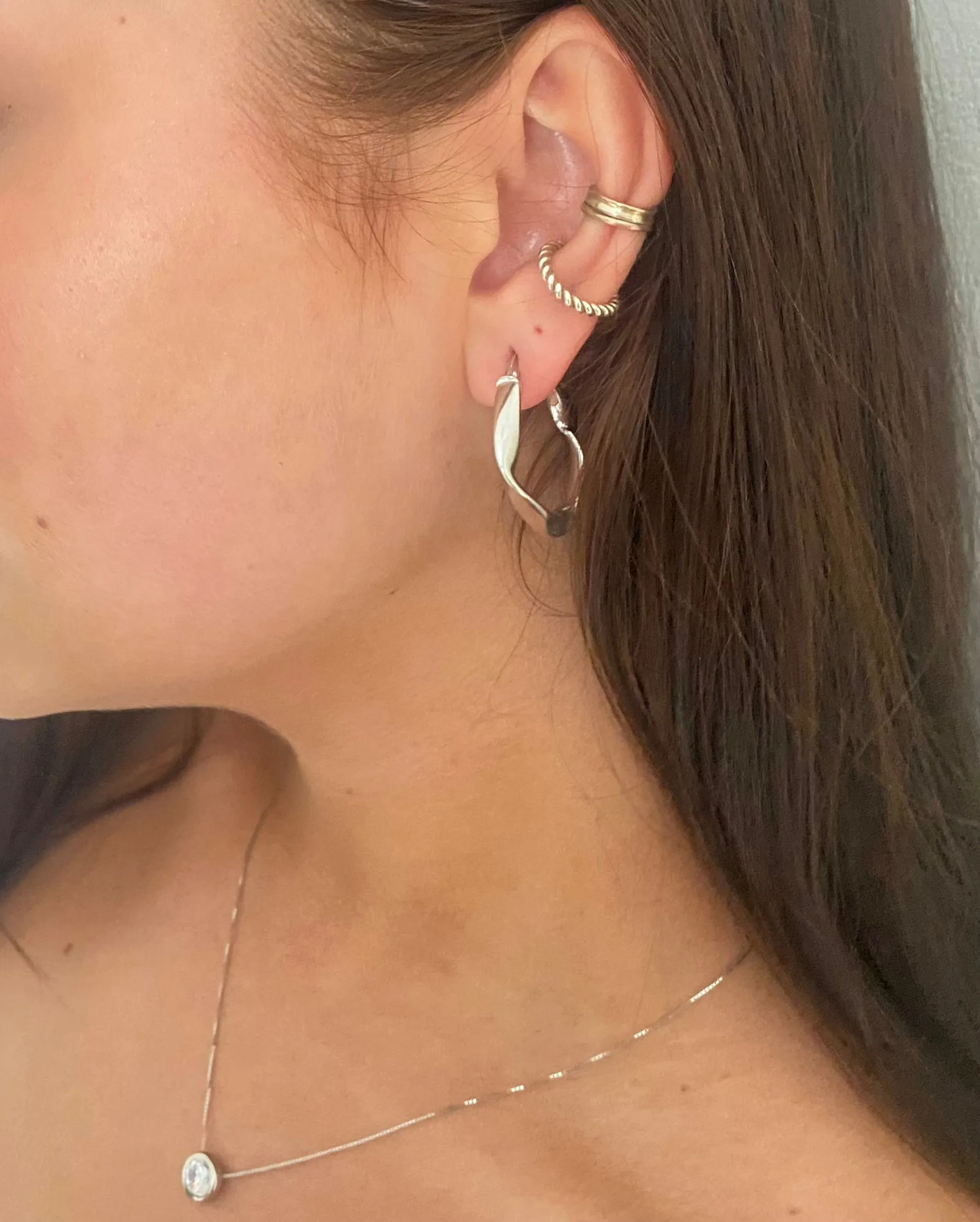 Shiny Square Gold Small Hoops