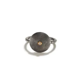 Silver Spiral Ring with Diamond