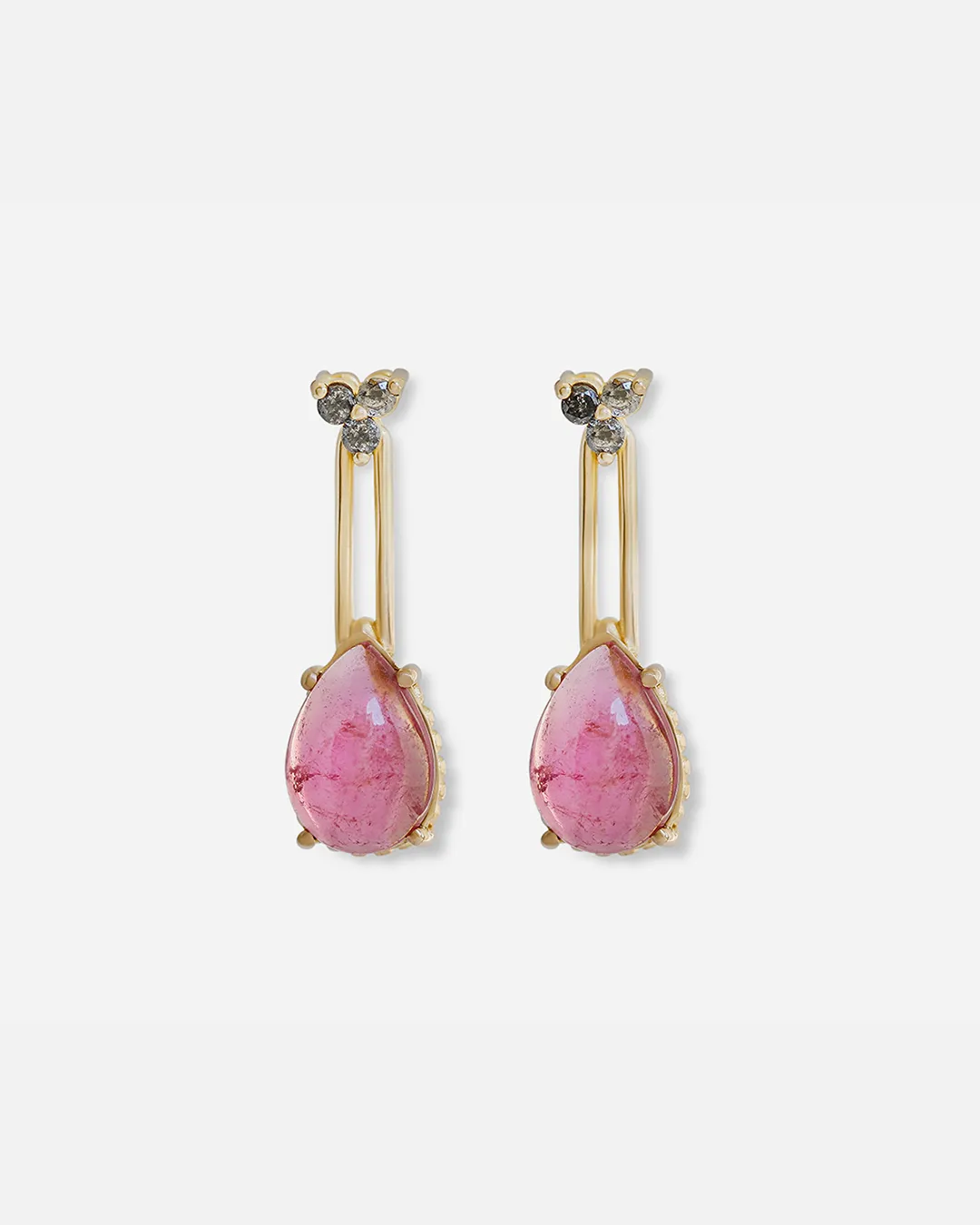 Skull / Tourmaline   Black Diamond Drop Earrings