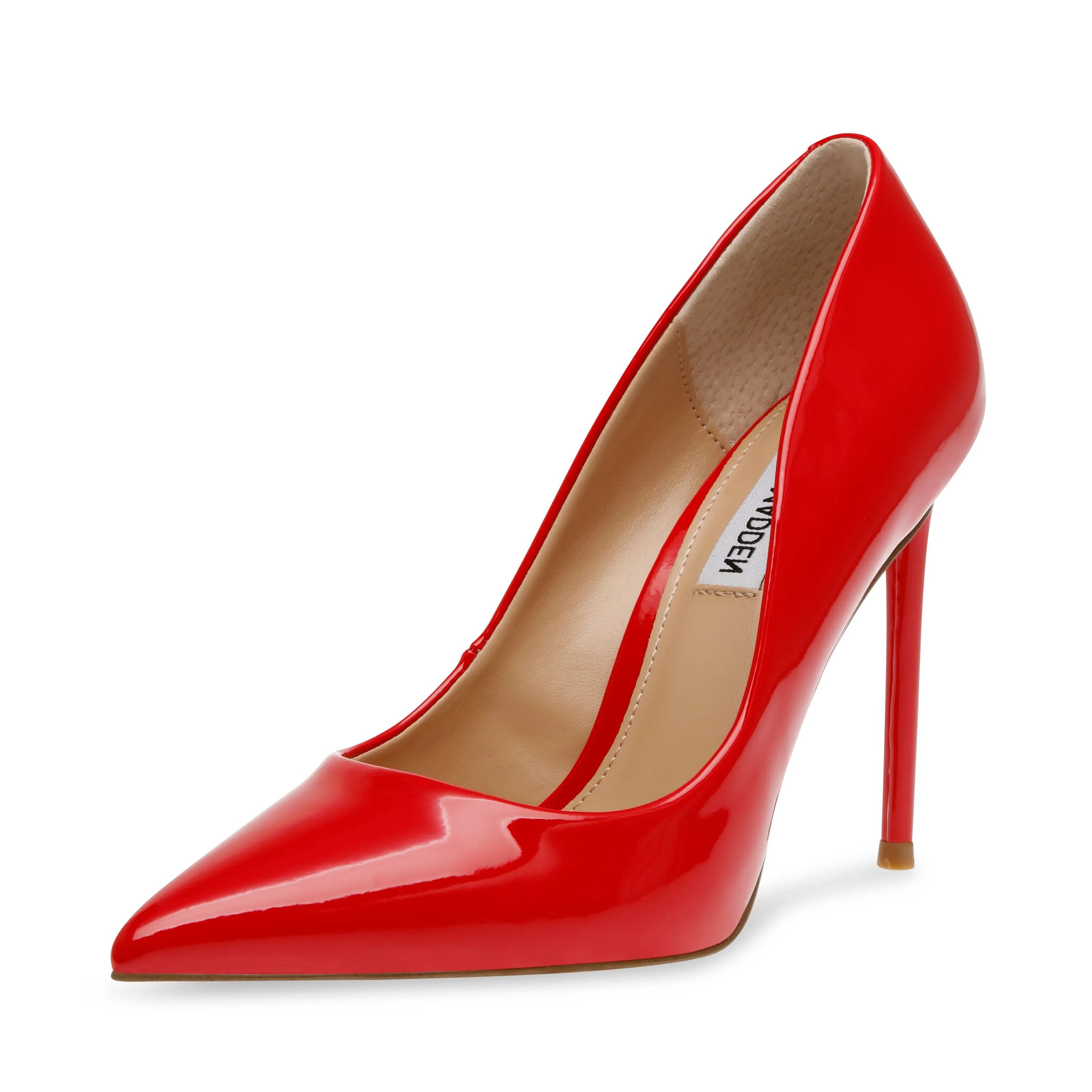 Steve Madden Vala Bright Red Patent Fashion High Heel Pointed Toe Stiletto Pumps