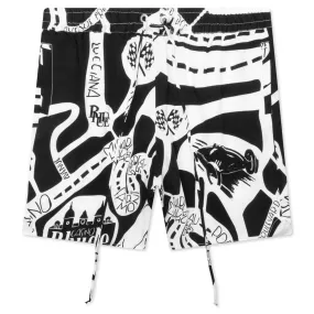 Strada Silk Short - Black/White