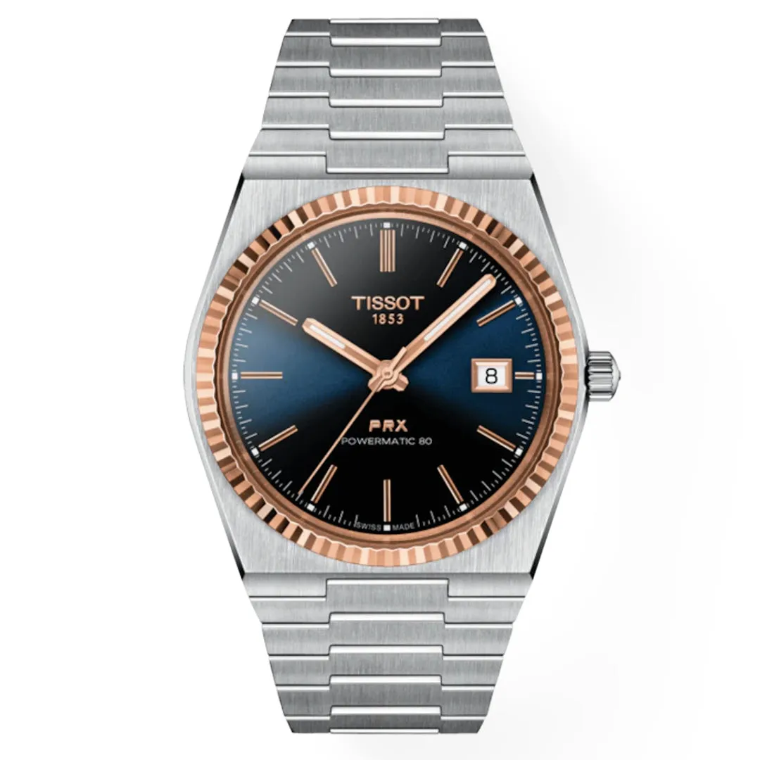 TISSOT PRX POWERMATIC 80 18K GOLD BEZEL