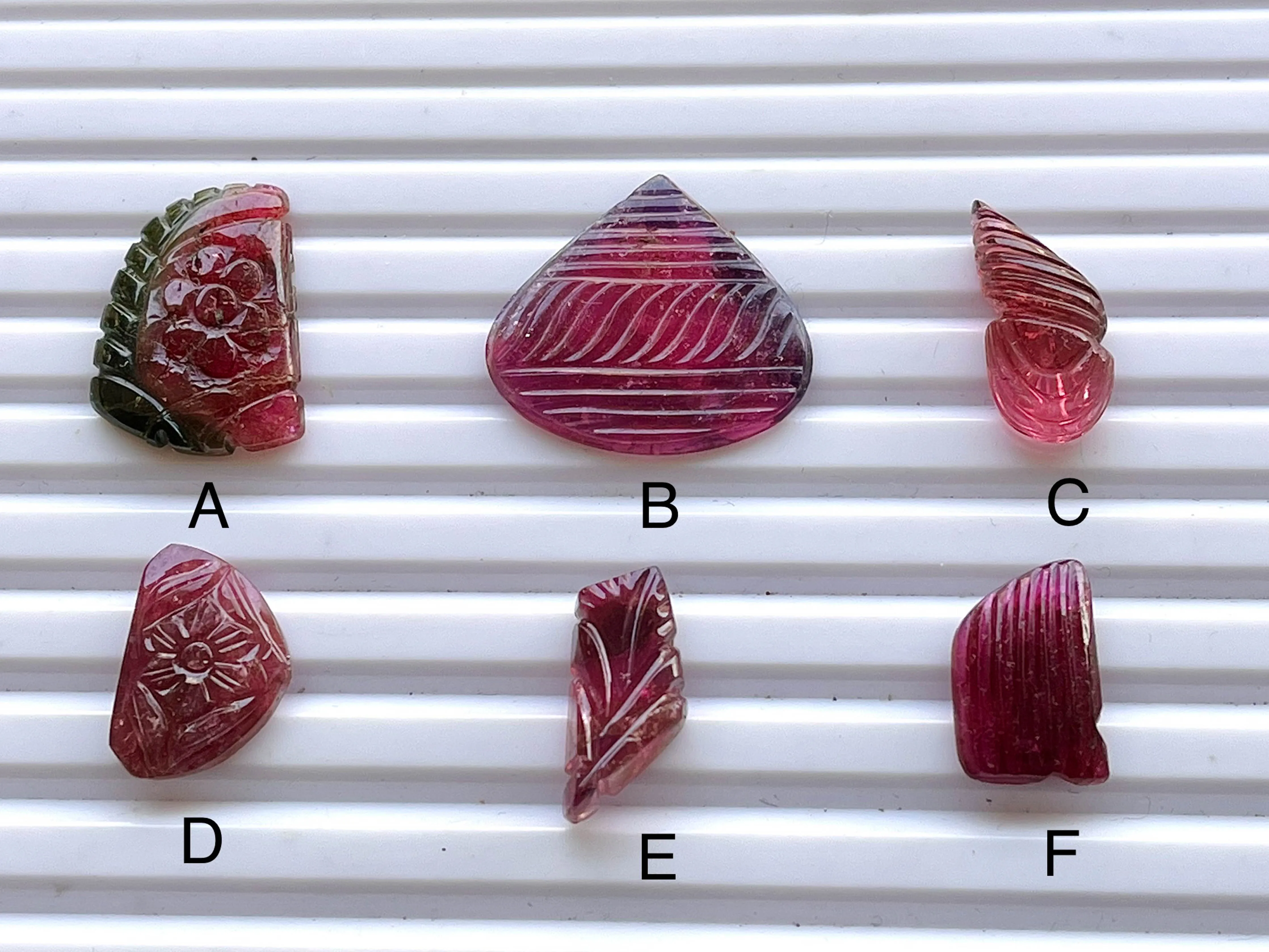 Tourmaline Carvings Set 30