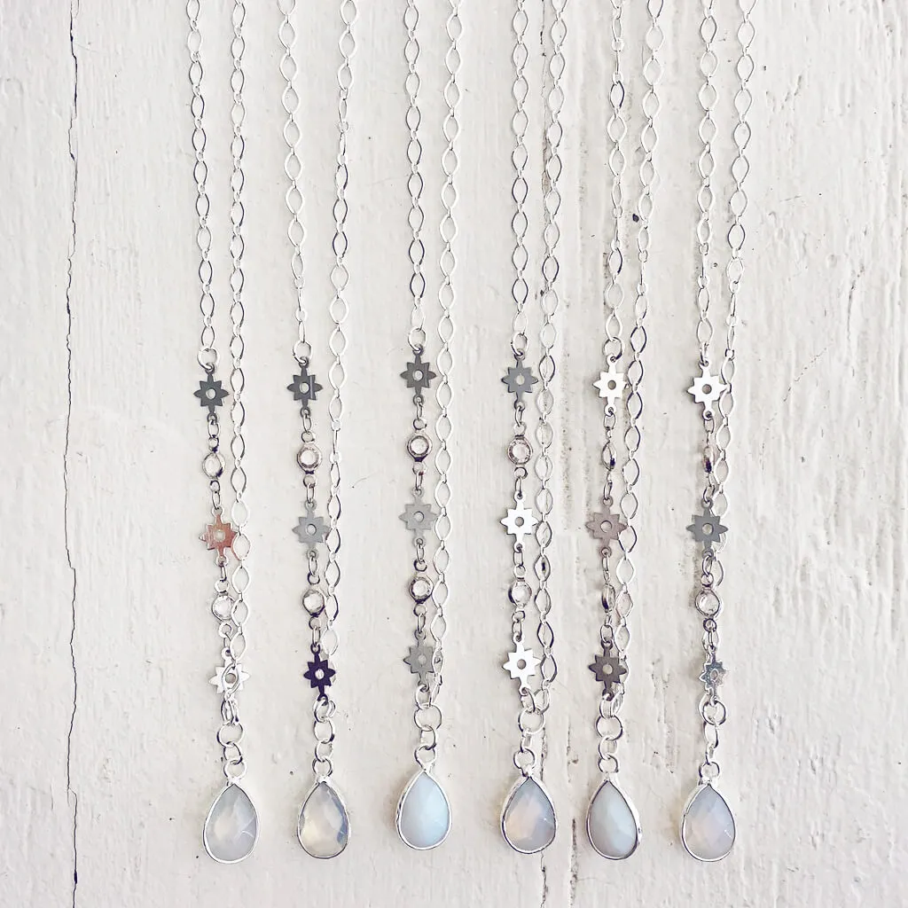 unity II // gemstone teardrop pendant necklace