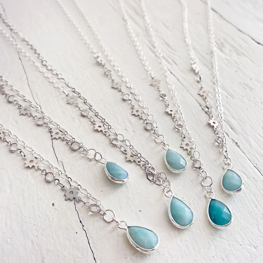 unity II // gemstone teardrop pendant necklace