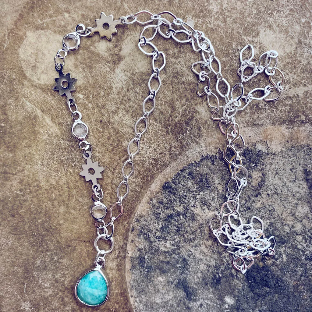 unity II // gemstone teardrop pendant necklace