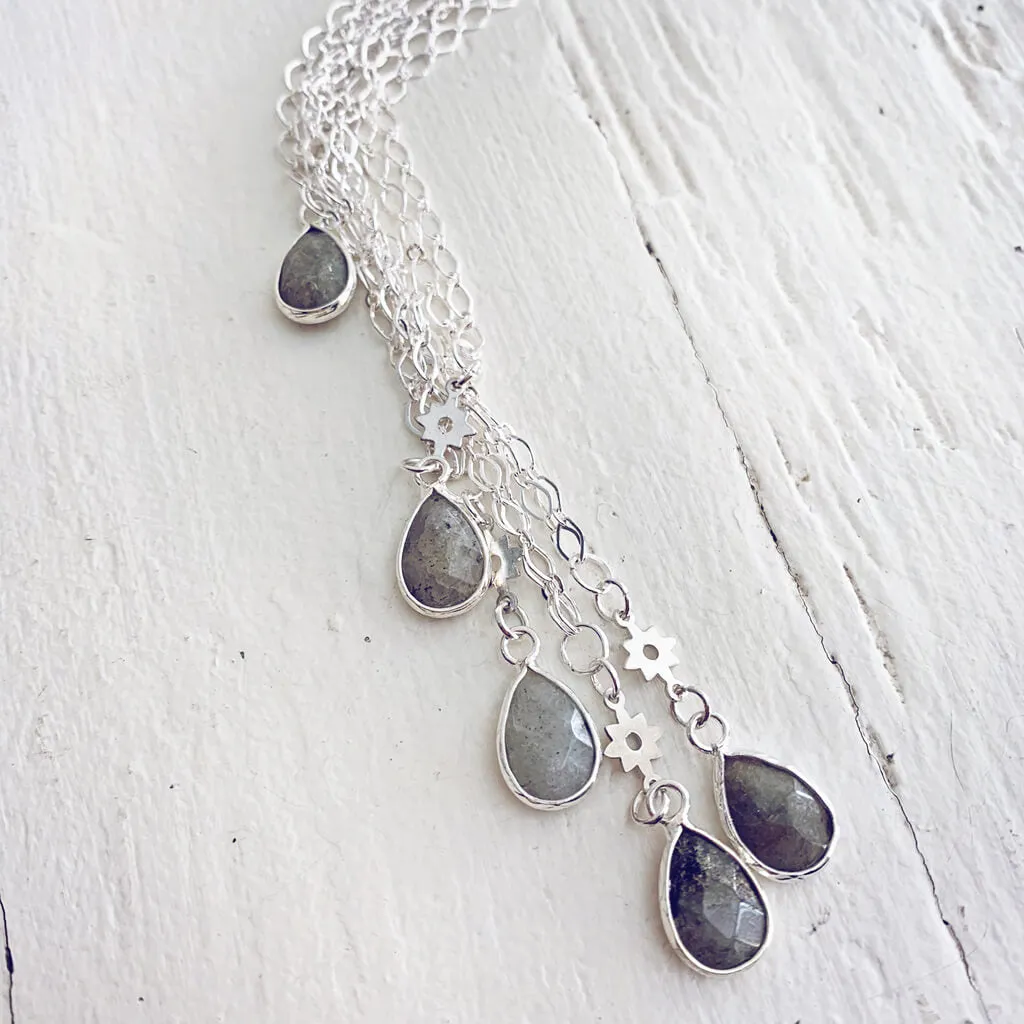 unity II // gemstone teardrop pendant necklace