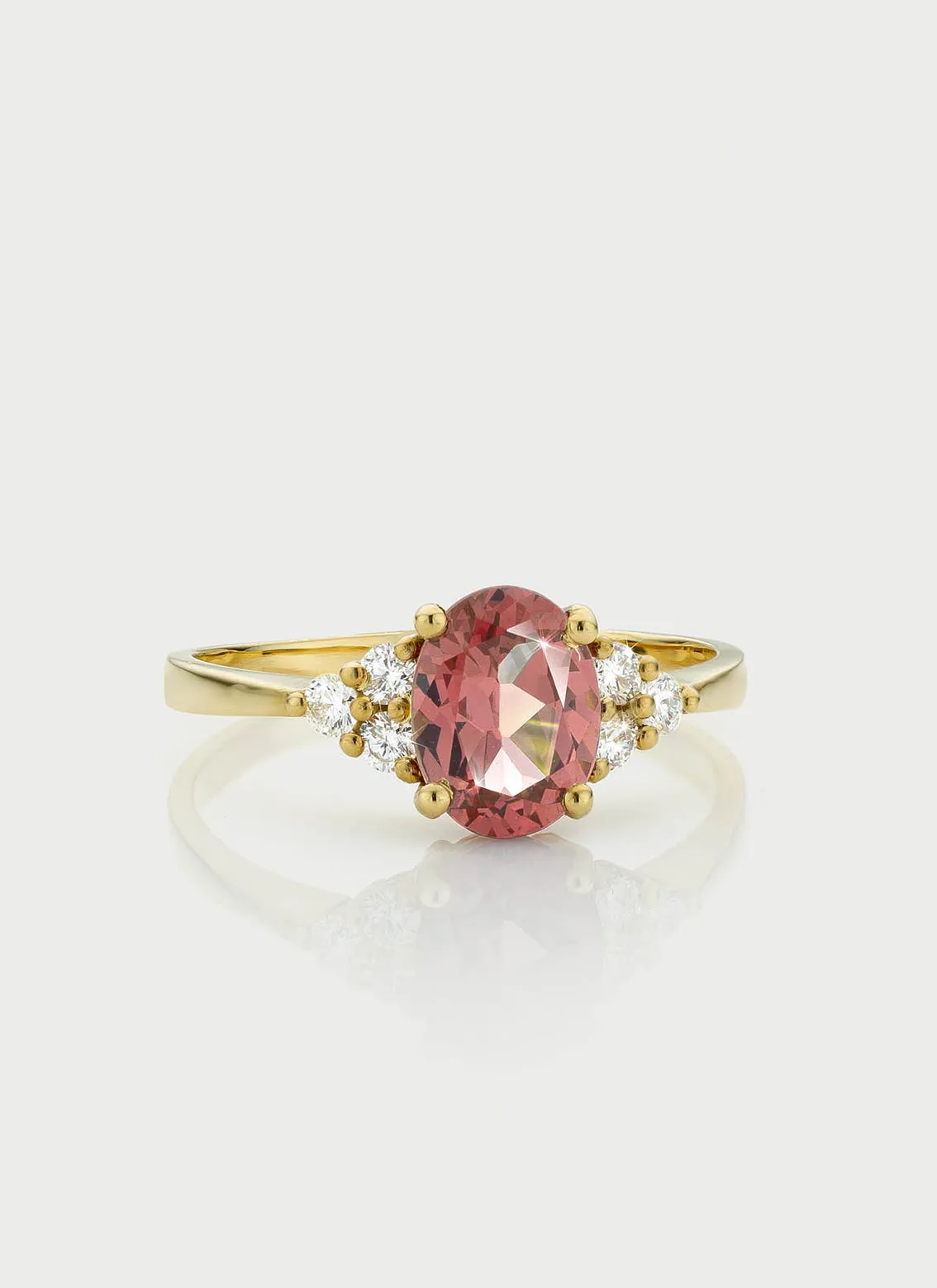 Valentina diamond tourmaline ring 14k gold