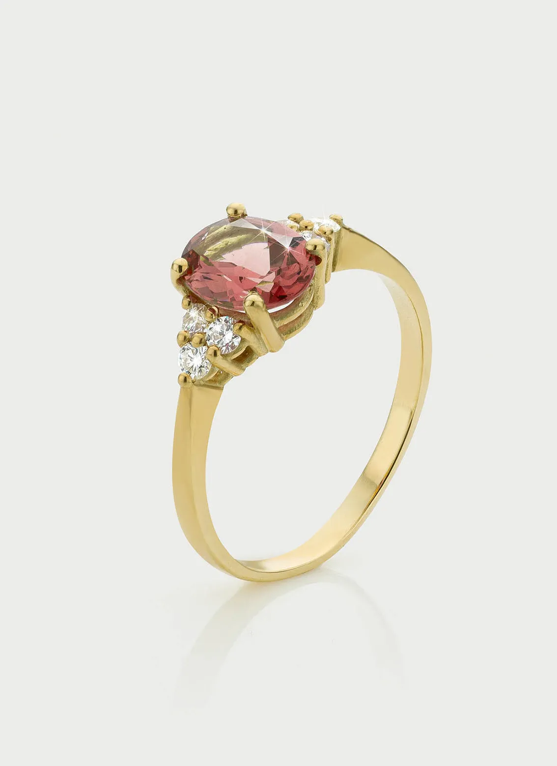 Valentina diamond tourmaline ring 14k gold