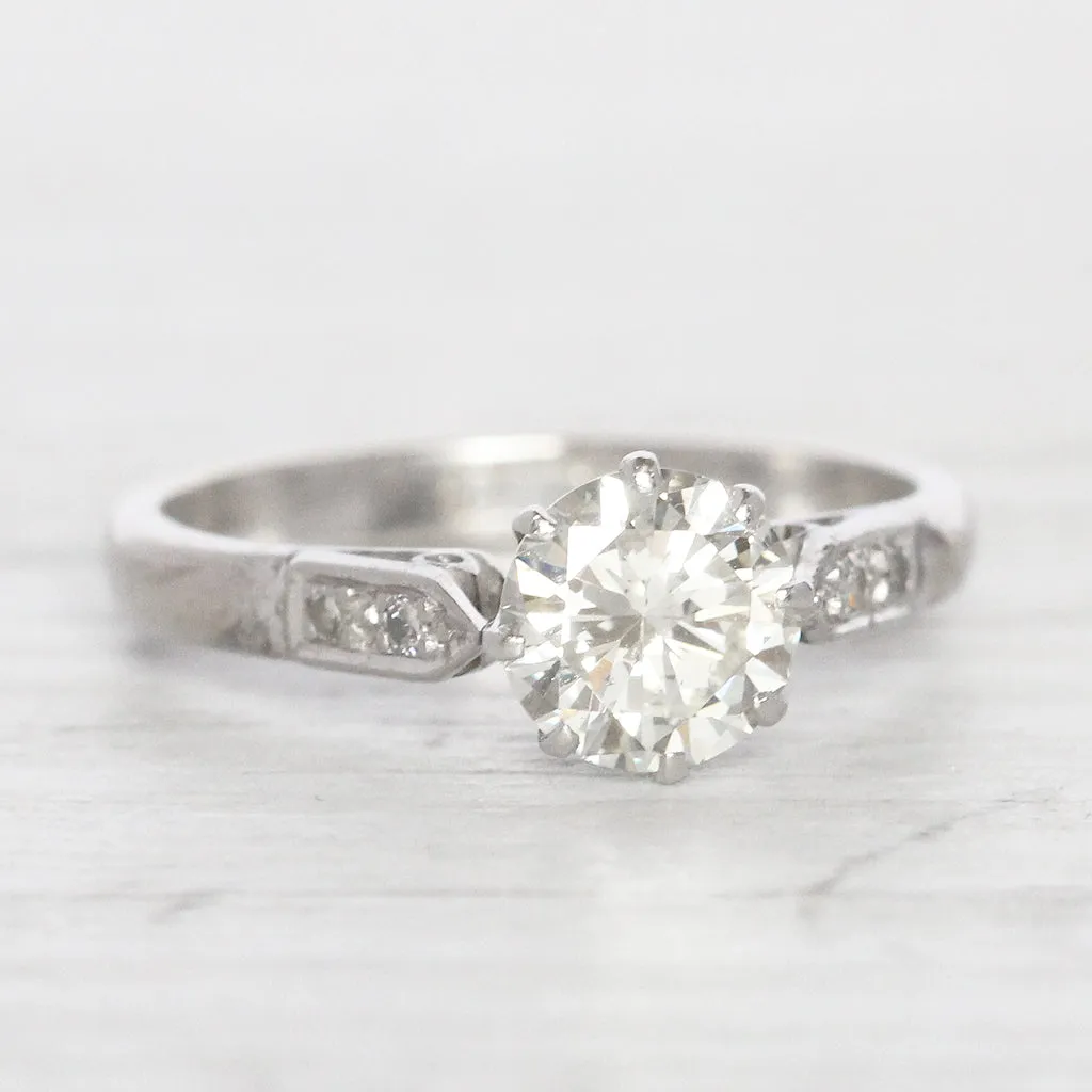 Vintage 1 Carat Brilliant Cut Diamond Solitaire