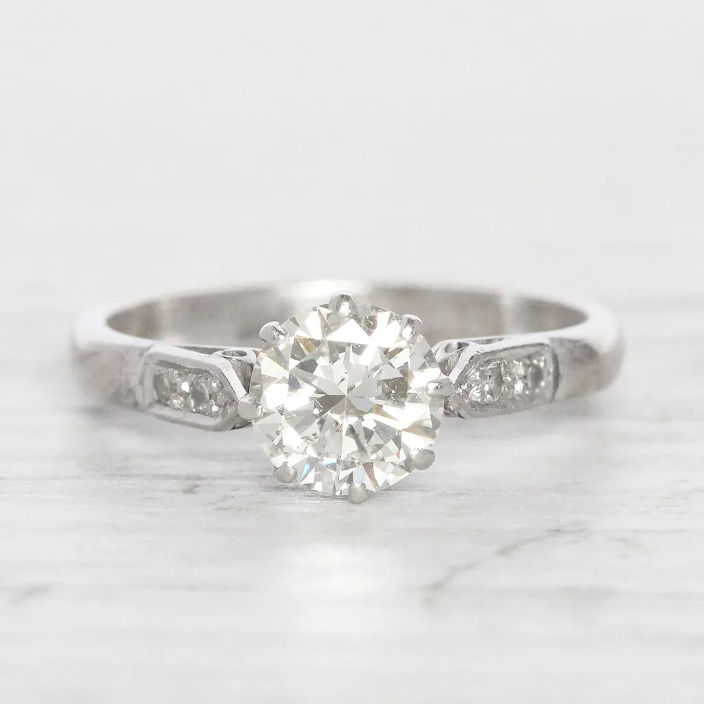 Vintage 1 Carat Brilliant Cut Diamond Solitaire