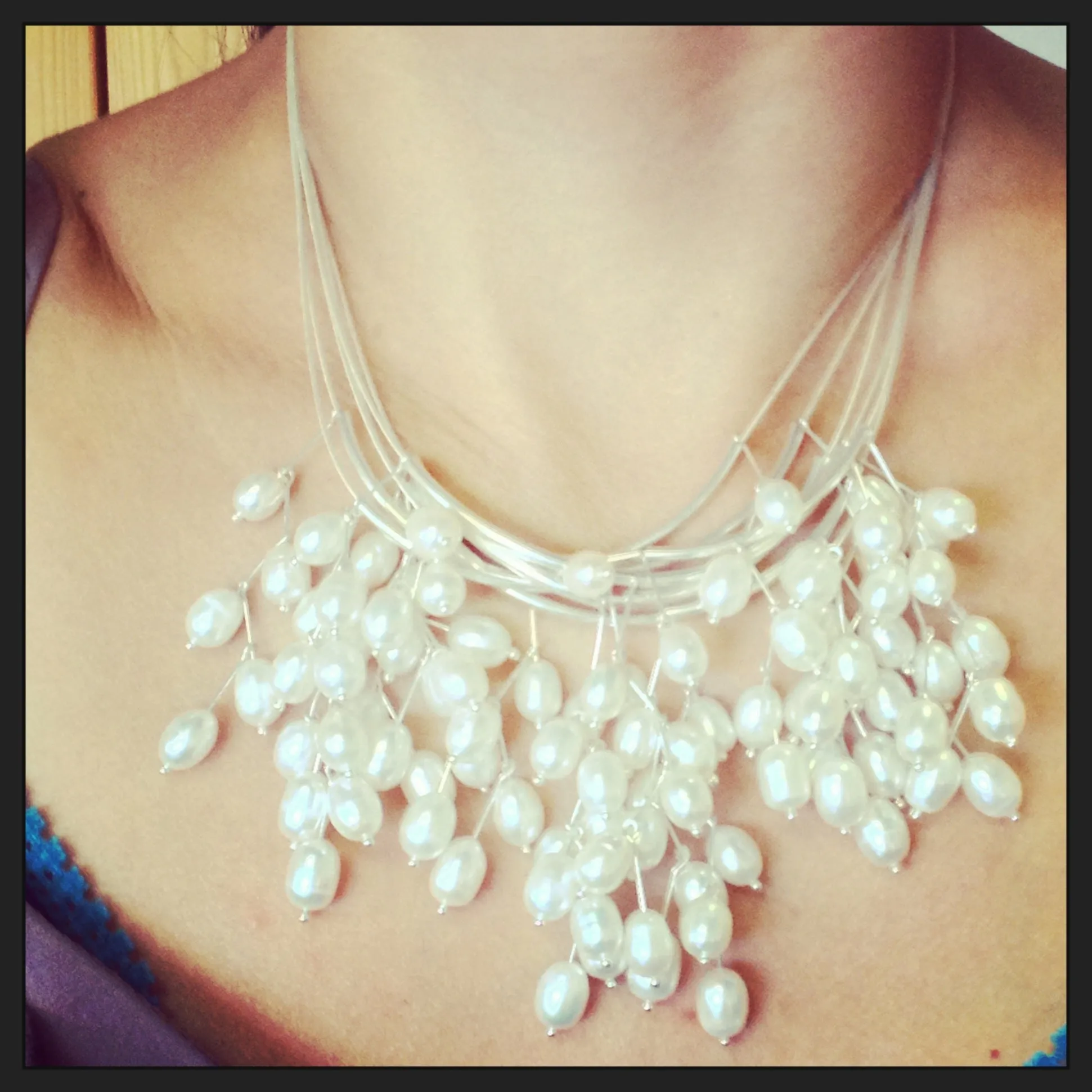 Waterfall pearl necklace