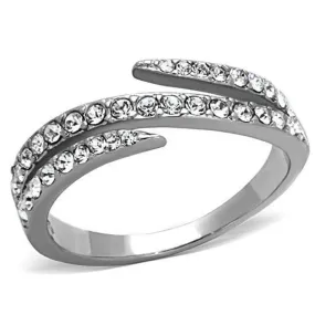 WildKlass Stainless Steel Pave Ring High Polished (no Plating) Women Top Grade Crystal Clear