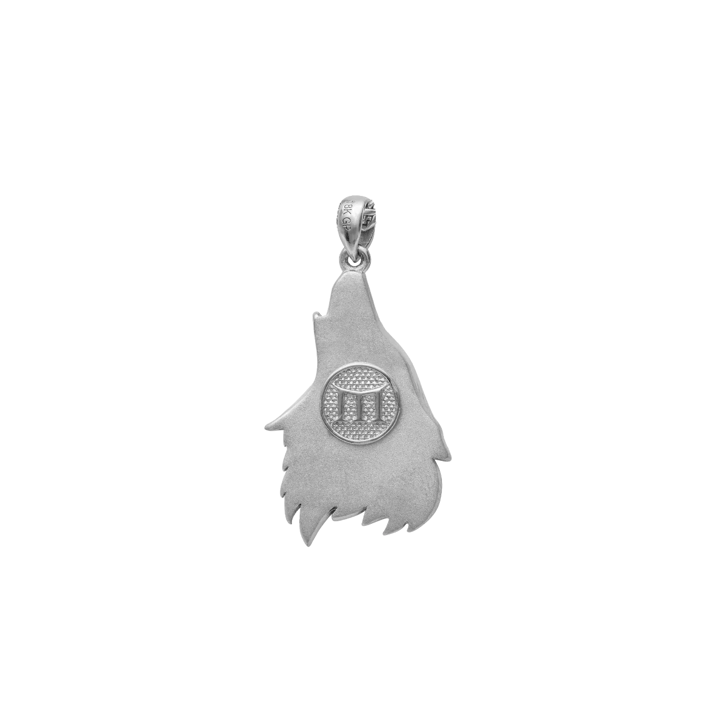 Wolf Pendant - White Gold